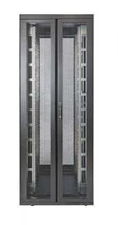 Шкаф напольный 19", 42U Eurolan 60F-42-7C-95BL Rackcenter D9000 750 × 1200, передняя дверь перфориро