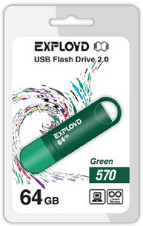 Накопитель USB 2.0 64GB Exployd 570 зелёный