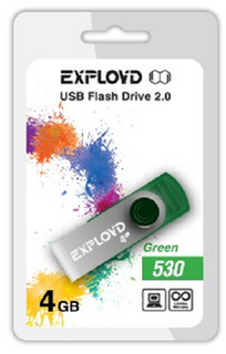 Накопитель USB 2.0 4GB Exployd 530 зелёный