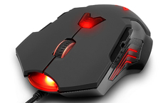 Мышь Delux M811 черная, 1000/1600/2400/3200/4000/8200dpi, USB, 7кн+скролл, с подсветкой 6938820403036