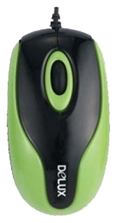 Мышь Delux DLM-363BGR черно-зеленая, 800dpi, USB (2 кн+скролл) 6938820400332G