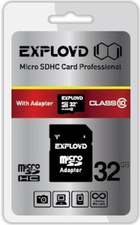 Карта памяти 32GB Exployd EX032GCSDHC10-AD microSDHC Class 10 + SD адаптер