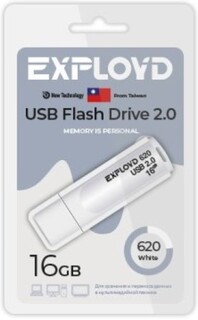 Накопитель USB 2.0 16GB Exployd EX-16GB-620-White 620, белый