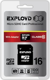 Карта памяти 16GB Exployd EX016GCSDHC10-AD microSDHC Class 10 + SD адаптер