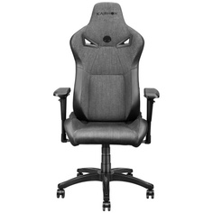 Кресло игровое KARNOX Legend серо-черное, ткань, поясничная поддержка, нейлоновая крестовина, до 135кг, механизм качания