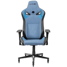 Кресло игровое KARNOX Legend черно-голубое, ткань, экокожа, поясничная поддержка, нейлоновая крестовина, до 135кг, механизм качания