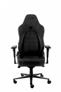 Кресло игровое KARNOX DEFENDER DR темно-серое, ткань, экокожа, поясничная поддержка, металлическая креставина, до 180кг
