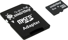 Карта памяти 8GB SmartBuy SB8GBSDCL10-01 MicroSDHC Сlass 10 + SD adapter