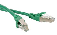 Кабель патч-корд F/UTP 5e кат. 1,5м. Hyperline PC-LPM-STP-RJ45-RJ45-C5e-1.5M-LSZH-GN зеленый, экранированный