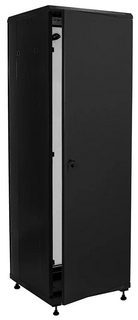 Шкаф напольный 19", 42U W&T M426060BWTWOF 600x600 мм, передняя дверь глухая металл, задняя глухая металл, цвет чёрный. Без вент.