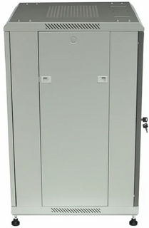 Шкаф напольный 19", 18U W&T M186060GWT 600x600 мм, передняя дверь глухая металл, задняя глухая металл, цвет серый