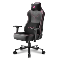 Кресло игровое Sharkoon SGS30-BK/PK чёрно-розовое, до 130кг (синтетическая кожа, регулируемый угол наклона, механизм качания)