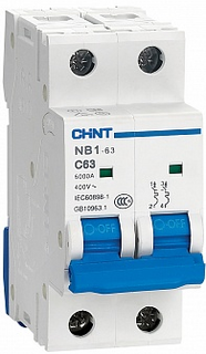 Автоматический выключатель модульный CHINT 179661 2P, тип характеристики C, 25A, 6kA, NB1-63 (R)