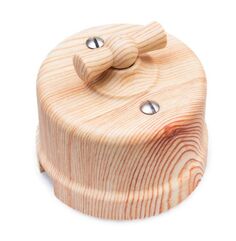 Выключатель Bironi B1-201-13 карельская сосна, 1-клавишный проходной, пластик