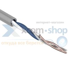 Кабель витая пара U/UTP 5e кат. 1 пара Rexant 01-0002 24AWG(0.50 мм), медь, одножильный (solid), внутренний, PVC, серый, уп/305м