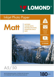 Бумага Lomond 0102068 21x14,8 Матовая фотобумага, 180г/м2, 50 листов