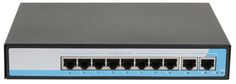 Коммутатор PoE GIGALINK GL-SW-F005-08P 8 PoE (802.3af) порта 10/100Мбит/с до 250 метров cat.6, 2 Uplink порт 100Мбит/с, 150Вт