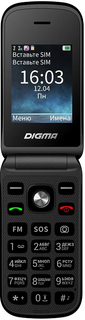 Мобильный телефон Digma VOX FS240 VT2074MM black 32Mb 2Sim 2.44" 240x320 0.08Mpix GSM900/1800 FM черный 1497204