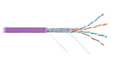 Кабель витая пара F/UTP 5e кат. 4 пары NIKOLAN NKL 4200C-VL 24AWG(0.50 мм), медь, одножильный (solid), внутренний, LSZH, нг(A)-HFLTx, фиолетовый, уп/3