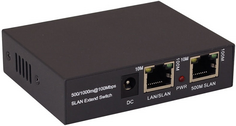 Удлинитель OSNOVO TR-IP1(800m) Fast Ethernet до 500м. 100 мбит/c - (500м), 10 мбит/c - (800м) 5. DC2.1х5мм, 2xRJ45(10/100 Base-T; SLAN). Встроенная гр
