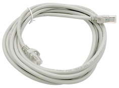 Кабель патч-корд U/UTP 6 кат. 3м Buro UTP-6-3M-G литой (molded), 4 пары, 24AWG, CCA, серый