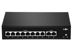 Коммутатор неадминистрируемый Smartec ST-NS208MB-GD 8 RJ-45 POE портов (10/100 Мбит/с), 2 RJ-45 Uplink порта (1000 Мбит/с), бюджет на порт до 30 Вт, о