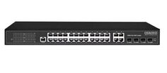 Коммутатор PoE OSNOVO SW-8244/L(400W) на 24 RJ45 PoE + 4 x GE Combo Uplink порта, 24 x GE (10/100/1000 Base-T) с поддержкой PoE (IEEE 802.3af/at), 4 x