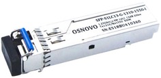 Модуль SFP OSNOVO SFP-S1LC13-G-1310-1550-I до 1.25 Гбит/c, LC/13дБ/расстояние передачи до 20км/Tx 1310/Rx 1550/поддержка DDM
