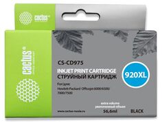 Картридж Cactus CS-CD975 №920XL (черный) для HP Officejet 6000/6500/7000/7500, 35мл