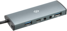 Концентратор USB 3.1 Digma HUB-2U3.0СAU-UC-G Digma 1088653 2*USB 3.0, audio, USB Type-C для подключения, серый