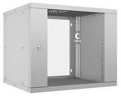 Шкаф настенный 19", 9U Cabeus WSC-05D-9U55/45 серия LIGHT разборный, дверь стекло, цвет серый