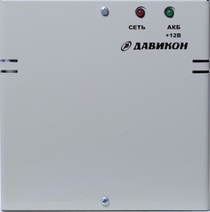 Источник питания Давикон ИВЭПР-1220 U вых 12 B, I вых. ном. 2,0 А, I вых. max 2,5 А, электронная защита, защита от переполюсовки, под акк. 12 В/7 Ач