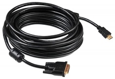Кабель интерфейсный Buro HDMI-19M-DVI-D-10M HDMI (m) - DVI-D (m), GOLD , ферритовый фильтр , 10м, черный (817224)