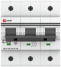 Автоматический выключатель EKF mcb47125-3-125C модульный 3п C 125А 15кА ВА 47-125