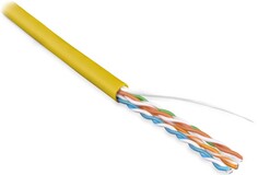 Кабель витая пара U/UTP 5e кат. 4 пары Hyperline UUTP4-C5E-S24-IN-LSZH-YL-100 24AWG(0.51 мм), медь, одножильный (solid), внутренний, LSZH, нг(A)-HF, ж