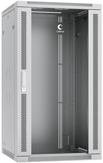 Шкаф настенный 19", 22U Cabeus SH-05F-22U60/45-R 600x450x1082mm (ШхГхВ) дверь стекло, цвет серый (RAL 7035)