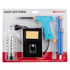 Набор Rexant ZD-303-A 12-0164 для пайки (паяльник импульсный 30/70 Вт, оловоотсос, подставка, припой)