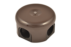 Коробка Bironi B1-521-02-К распределительная, керамика, коричневый, D78*30мм ( 4 кабельных ввода в комплекте )