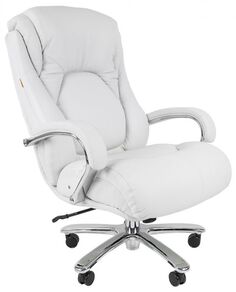 Кресло офисное Chairman 402 7015967 белое, натуральная кожа, до 250 кг