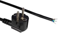 Кабель питания Hyperline PWC-SHM-OE-1.8-BK с вилкой Schuko (open end), длиной 1.8 м (3x0.75 кв.мм), цвет черный