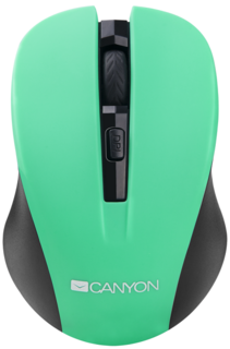 Мышь Wireless Canyon MW-1 CNE-CMSW1GR зеленый, DPI 800/1000/1200 DPI, 3 кнопки и колесо прокрутки, прорезиненное покрытие