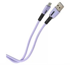Кабель интерфейсный Usams SJ432 УТ000021051 USB/micro USB с индикатором, 1м, силиконовый, фиолетовый (SJ432USB04)
