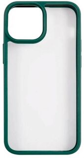 Чехол Usams US-BH768 УТ000028114 пластиковый, прозрачный для iPhone 13 mini, с цветным силиконовым краем, темно-зеленый (IP13JX02)