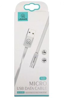 Кабель интерфейсный Usams U2 УТ000019986 USB/micro USB, плоский, белый (SJ201MIC02)