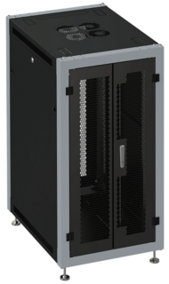 Шкаф напольный 19", 15U SYSMATRIX SL 6615.944 600x600x800mm (ШхГхВ) передняя дверь двухстворчатая перфорированная, задняя дверь двухстворчатая перфори