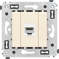 Розетка компьютерная DKC 4405663 RJ-45 без шторки в стену, кат.5е одинарная, "Ванильная дымка", "Avanti"