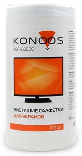 Салфетки Konoos KBF-100ECO для ЖК-экранов в банке, 100 шт.