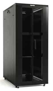 Шкаф напольный 19", 42U Hyperline TTB-4282-DD-RAL9004 2055x800х1200 мм (ВхШхГ), передняя и задняя распашные перфорированные двери (75%), ручка с замко