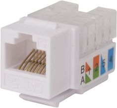 Модуль WRLine WR-KJ-RJ45-C5E-90 Keystone Jack RJ-45, 90 градусов, категория 5e, неэкранированная, заделка тип 110, цвет белый
