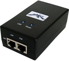 Блок питания Ubiquiti POE-24-24W с PoE, 220 VAC -> 24VDC 1A - с кнопкой Reset и удаленной перезагрузкой